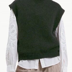 Hartford Women’s Maori Woman Knit Pullover Sweater In Army And Gold